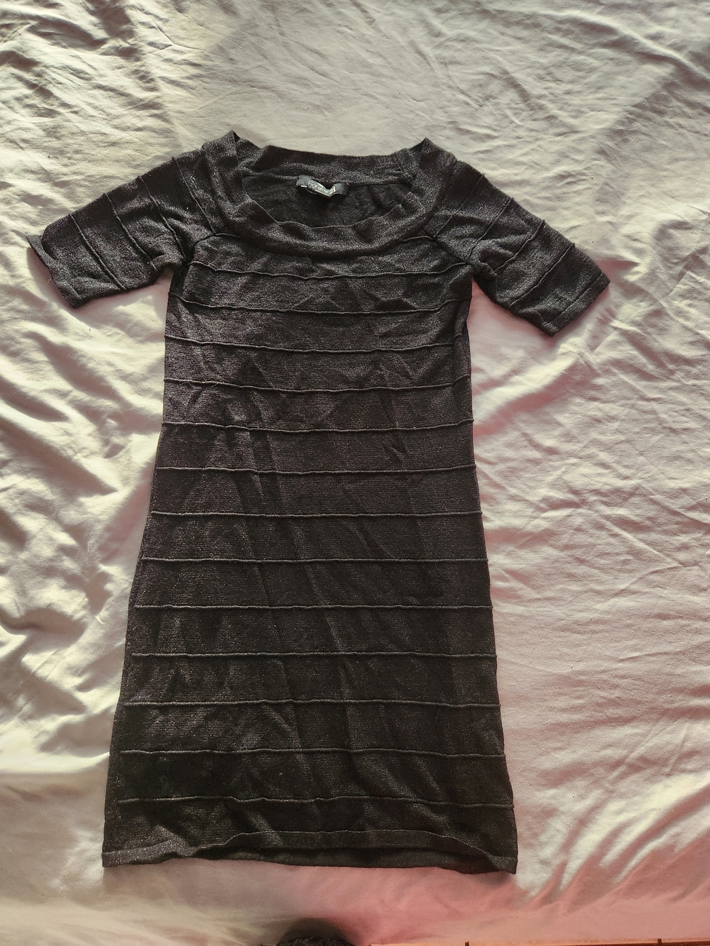 Forever 21 Black Ribbed Midi Dress